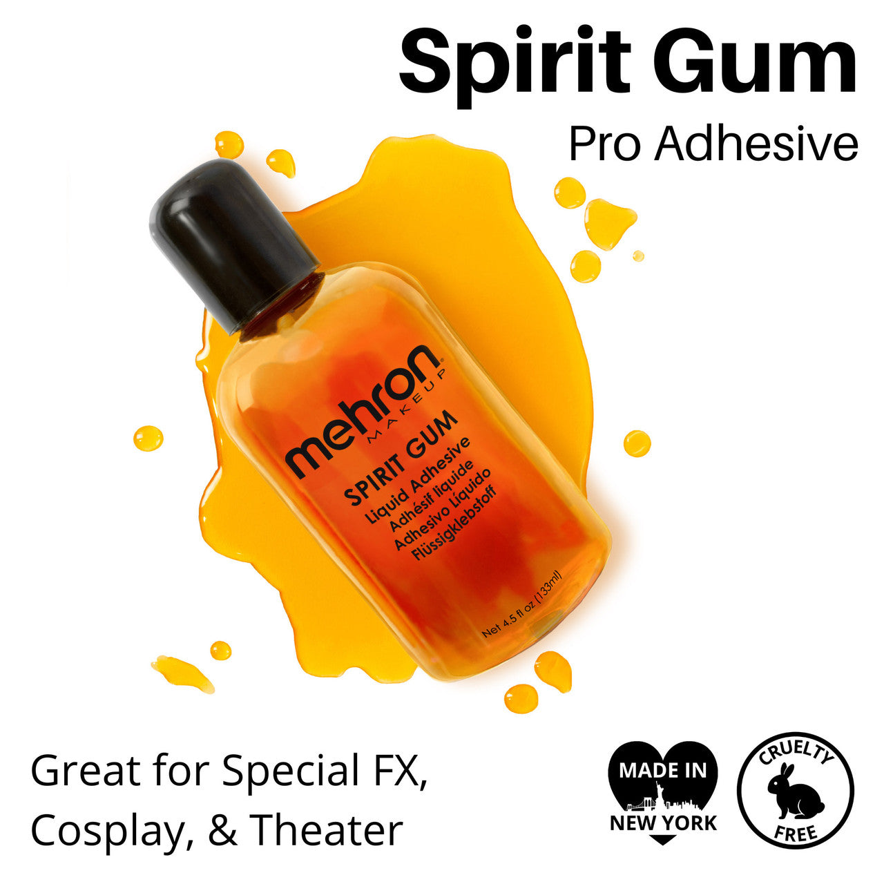 Mehron Spirit Gum usage instructions and application tips