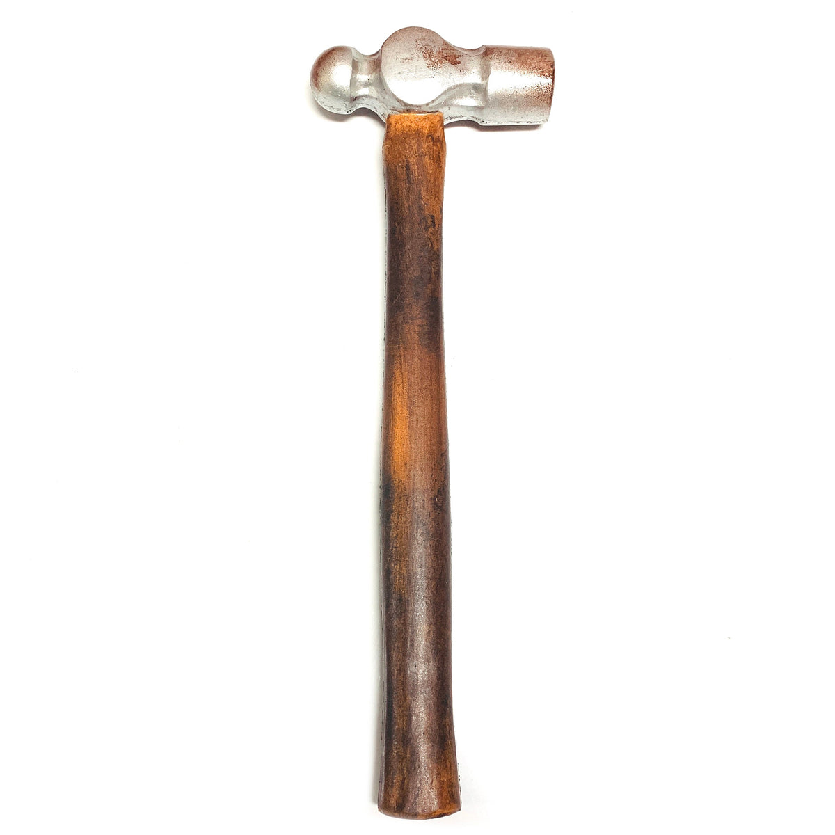 Foam rubber ball-peen hammer — overhead view showing dual-head profile