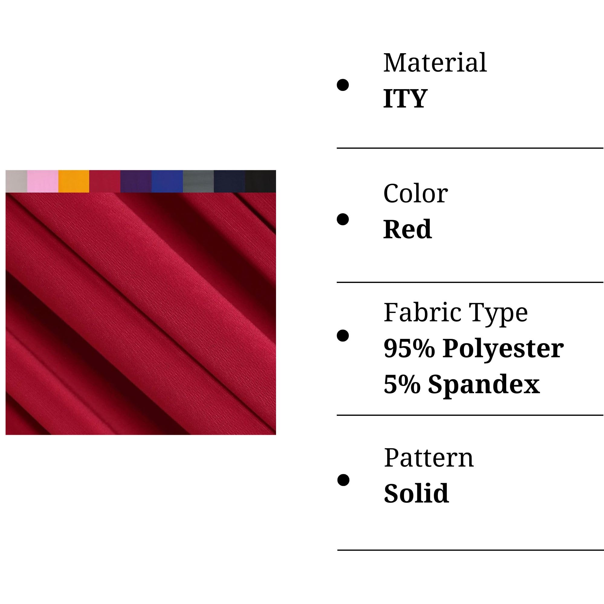 ITY Polyester Spandex Fabric | Red