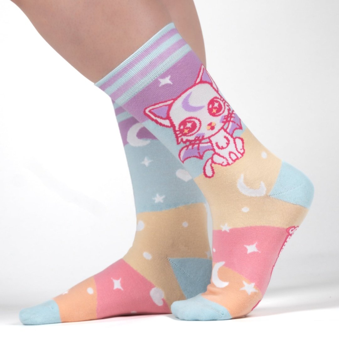 Chaussettes fantaisie chat mystique