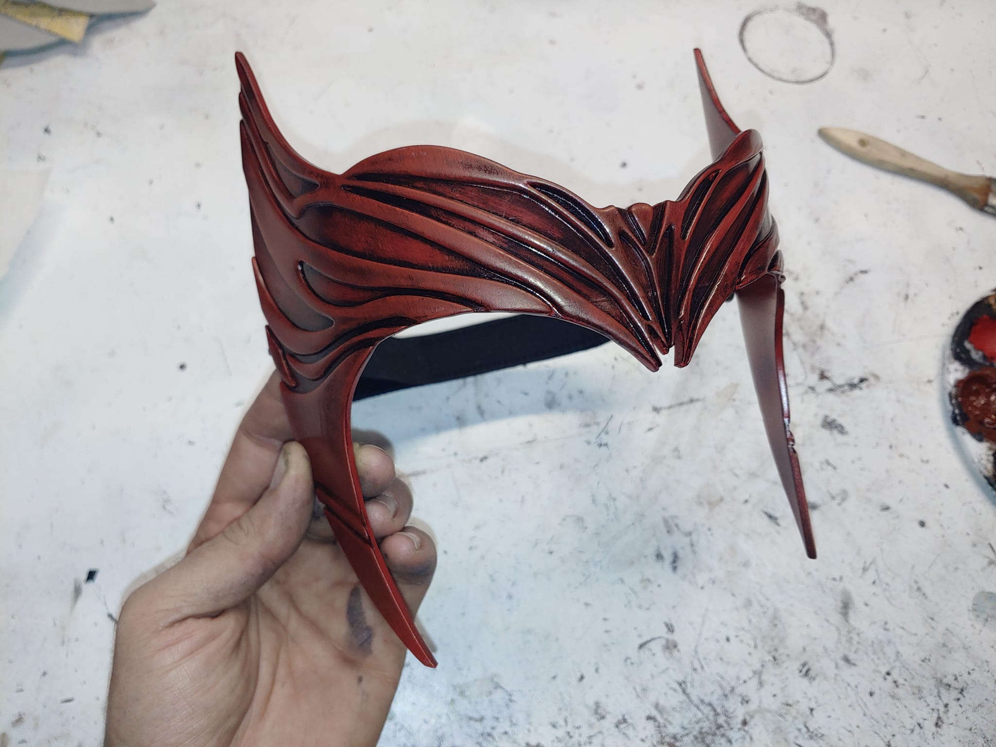 Chaos Witch Headpiece cosplay prop — hand-painted plastic resin, one size fits most