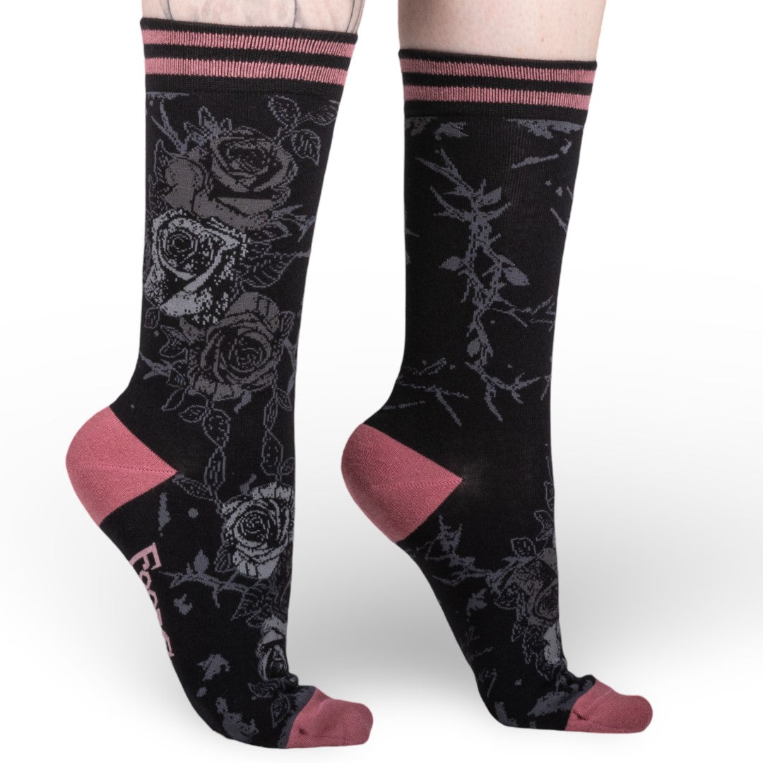 Chaussettes mi-mollet Roses éternelles