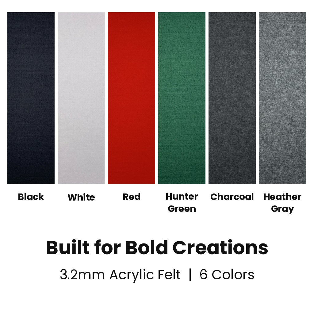 3.2mm Thick Acrylic Felt Sheets – 12"x18" Multi-Color
