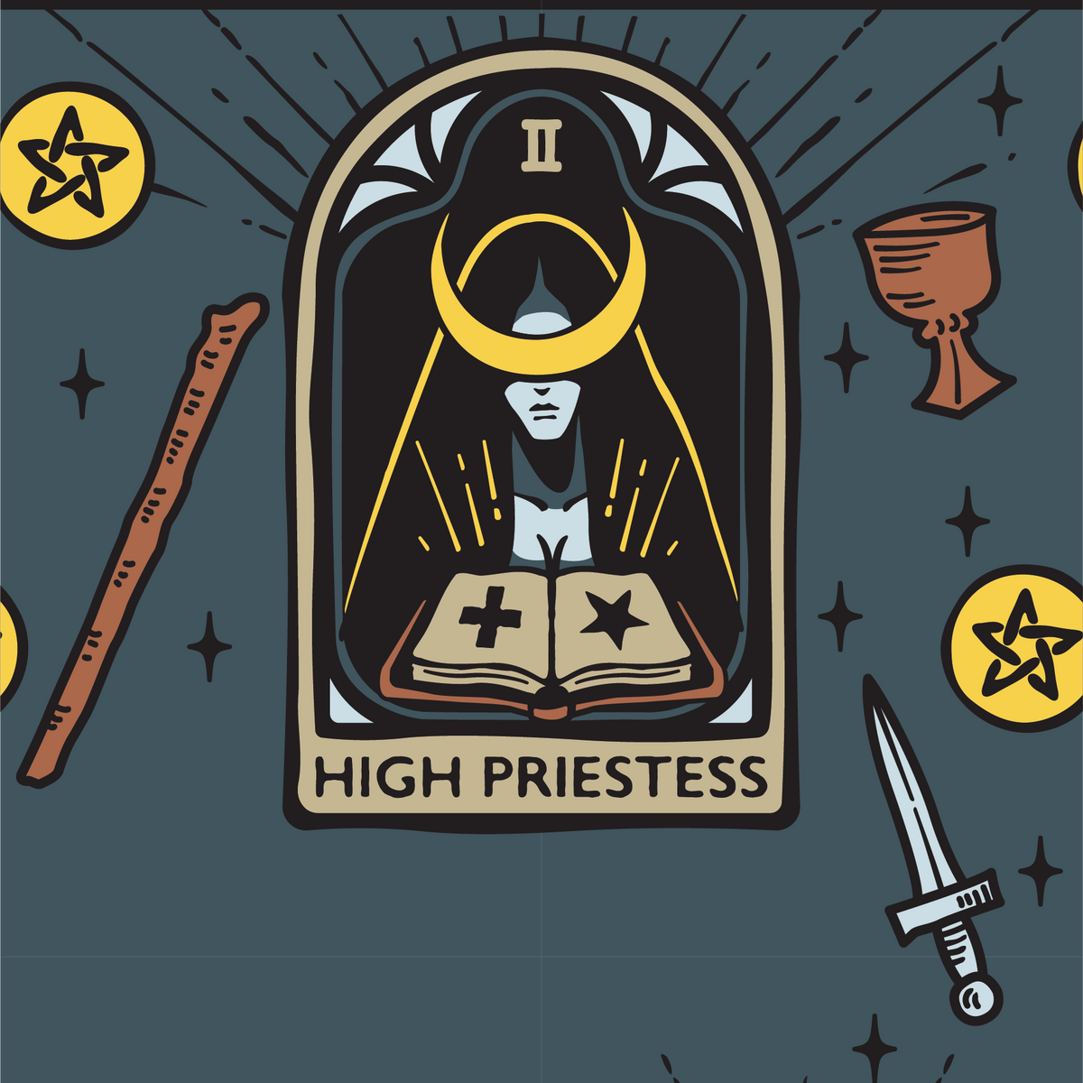 Les Chaussettes d'Équipage Tarot Nouveau La Grande Prêtresse