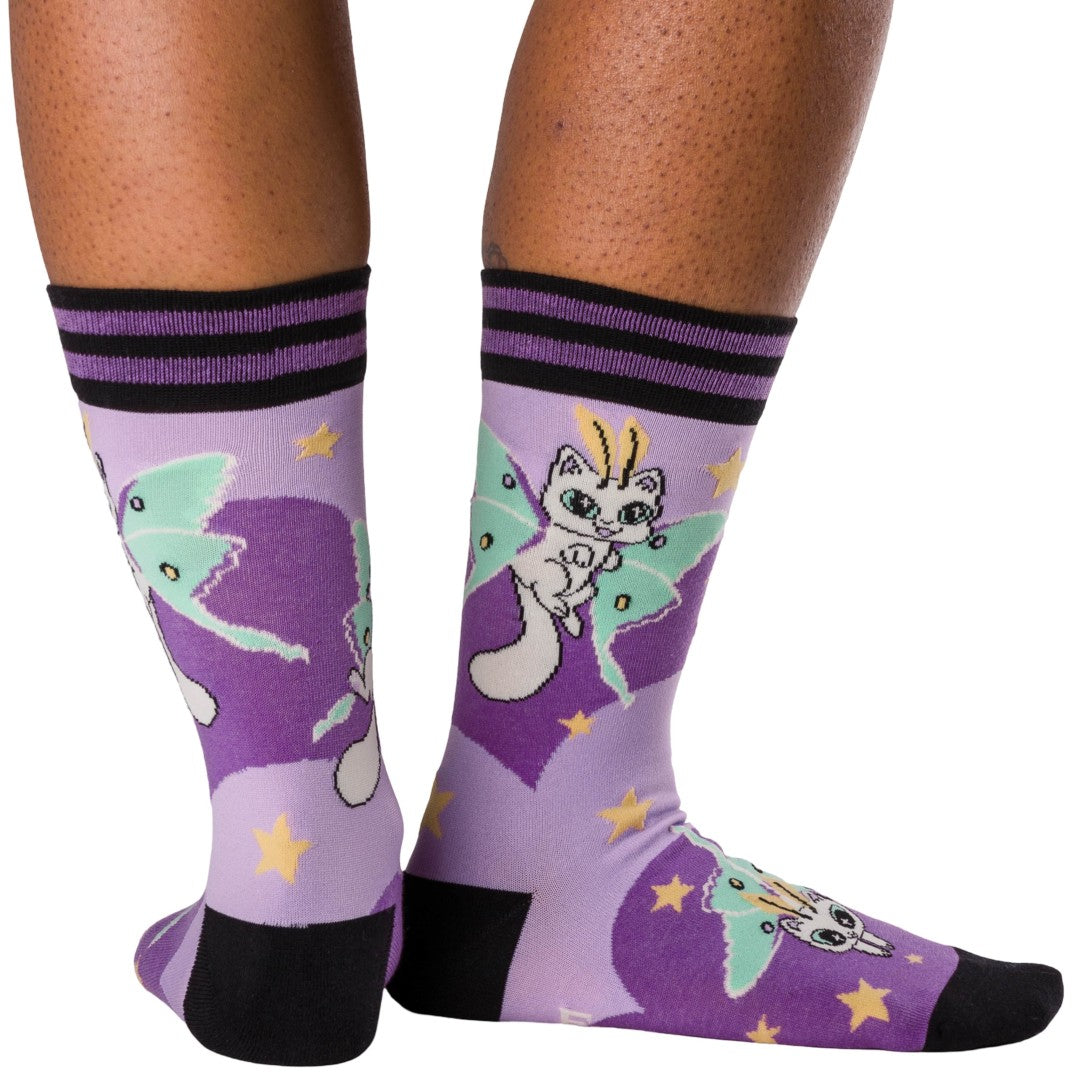 Kitty Moths Crew Socks