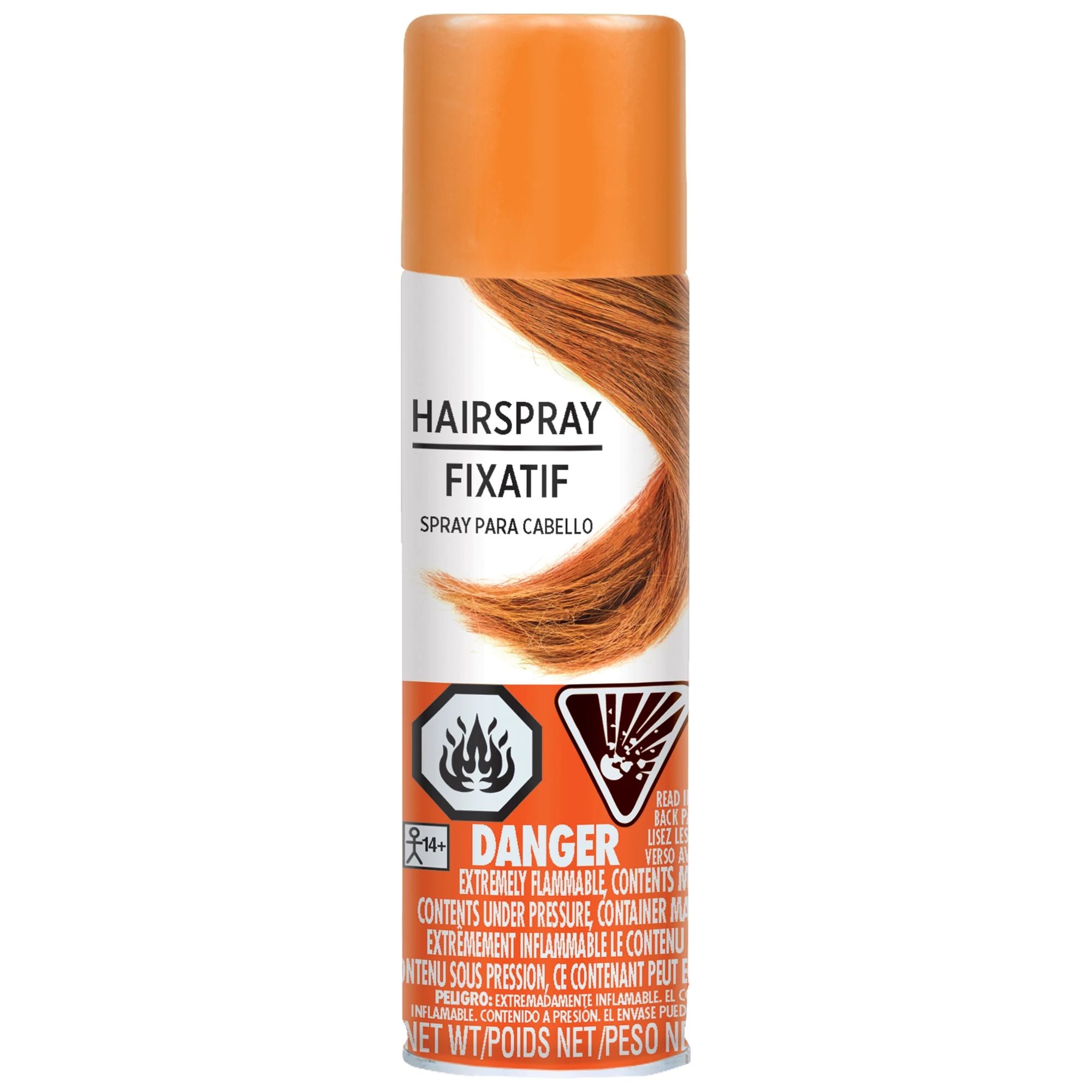 Fluorescent hairspray cans — bright neon colors for costume and blacklight use