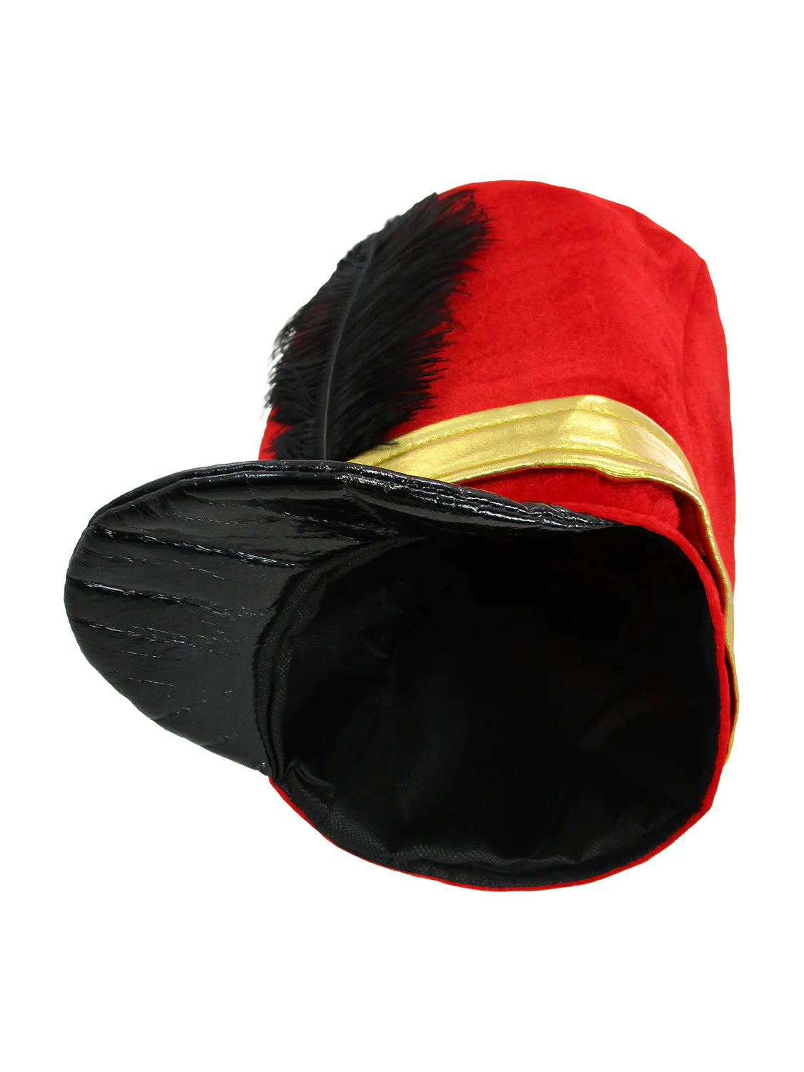 Adult toy soldier hat — worn on model showing fit and full costume styling