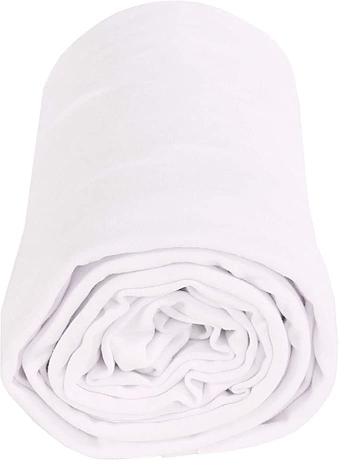 FabricLA DTY Double Brushed Poly Spandex Knit Fabric – White