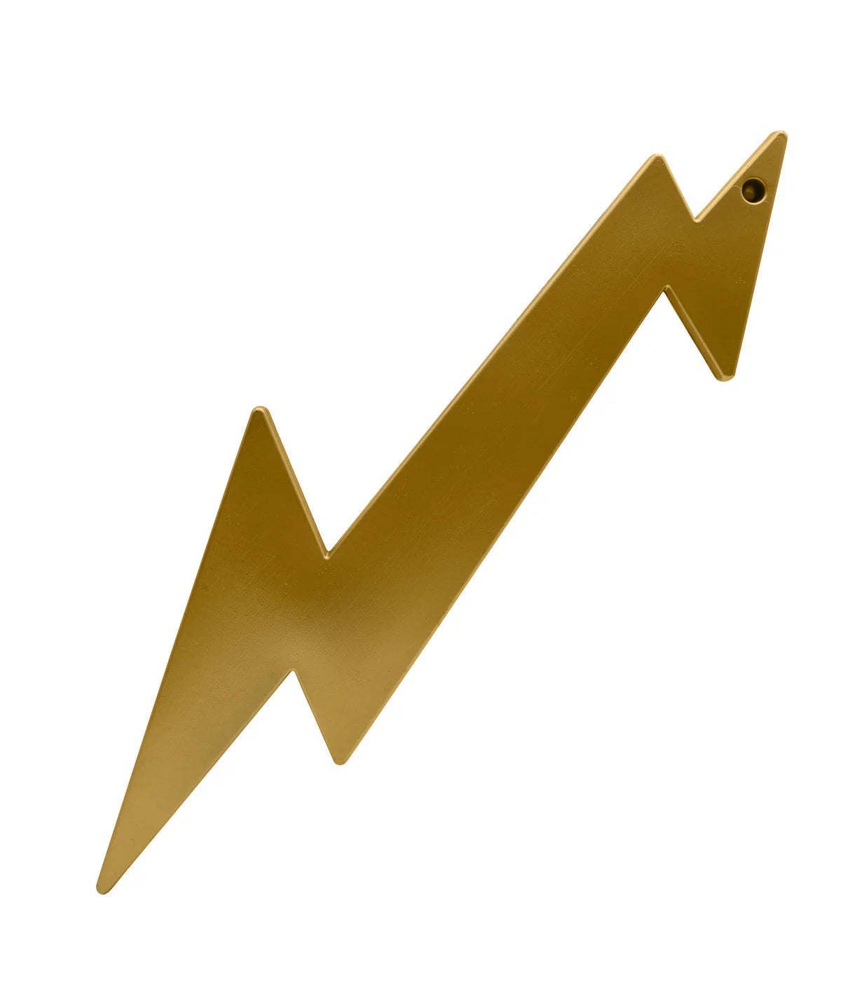 Lightning bolt plastic prop — gold, 19.5" hollow lightweight Zeus/superhero costume accessory