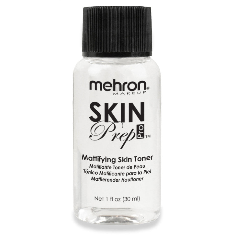 Mehron Skin Prep Pro 0.5 oz bottle — travel size, clear fragrance-free formula