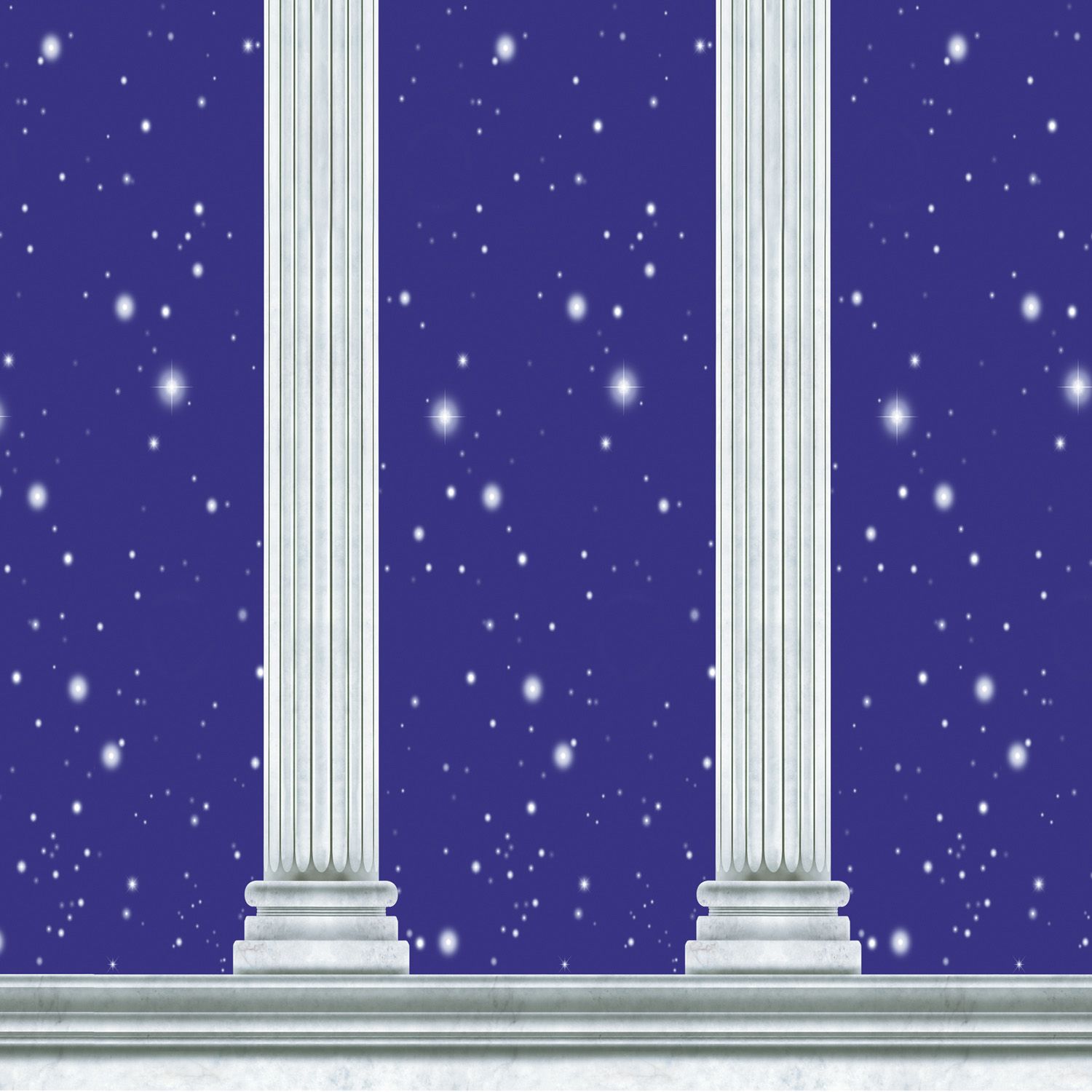 Column backdrop — blue Greco-Roman architectural columns for stage productions
