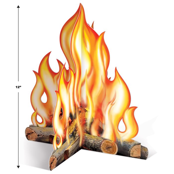 3-D campfire centerpiece — assembled card stock flames, approx. 12 inches tall
