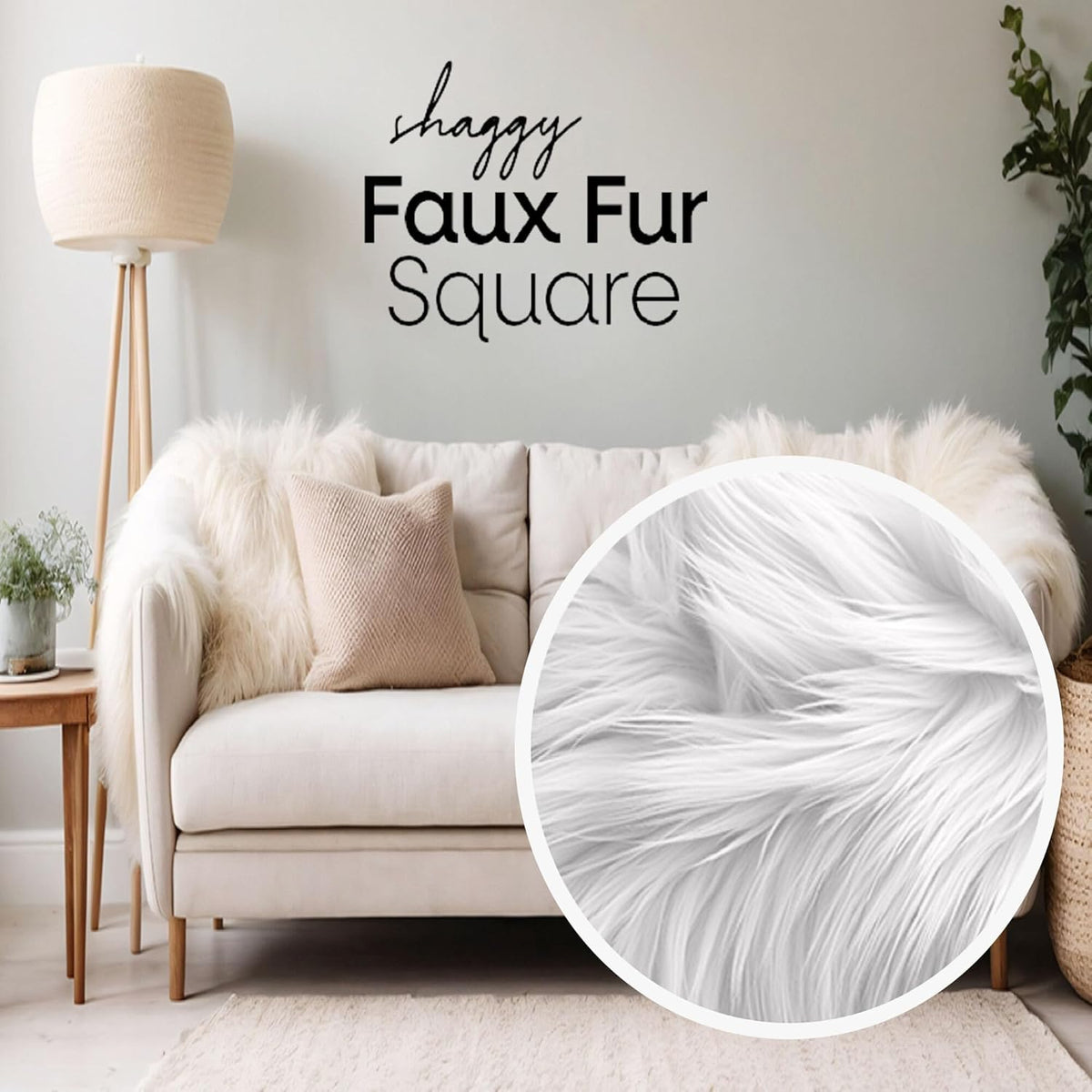 Faux Fur Fabric Squares | Beige