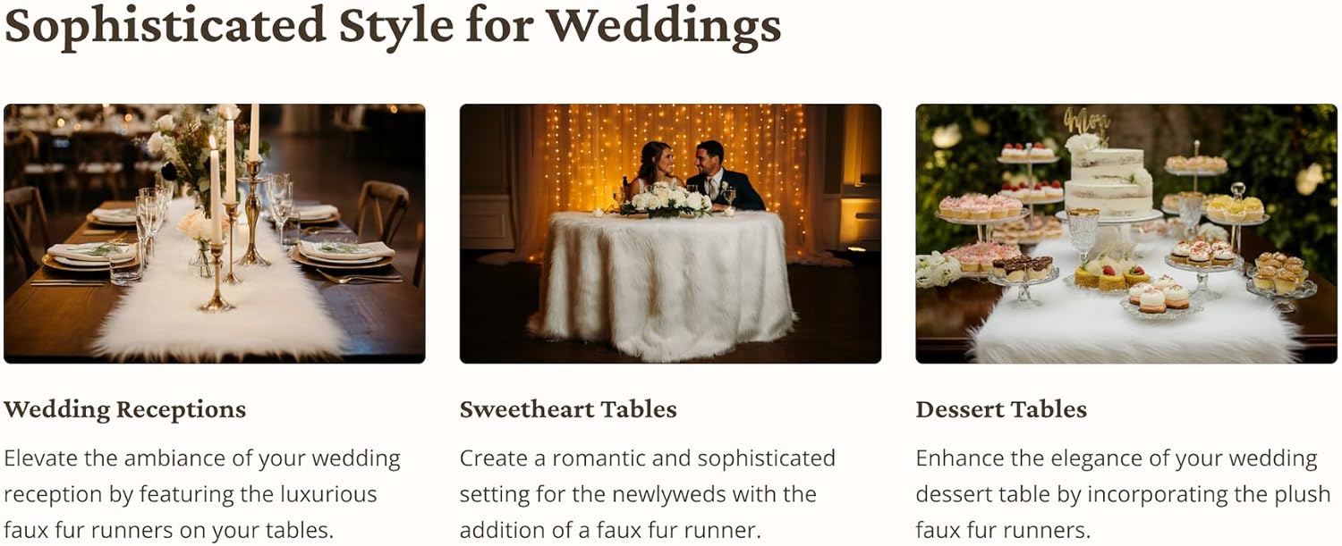Faux Fur Table Runners – Elegant Decor for Every Occasion - Dark Gray
