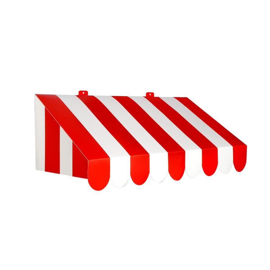 3-D red and white striped awning wall decoration stage prop — 24¾" x 8¾"