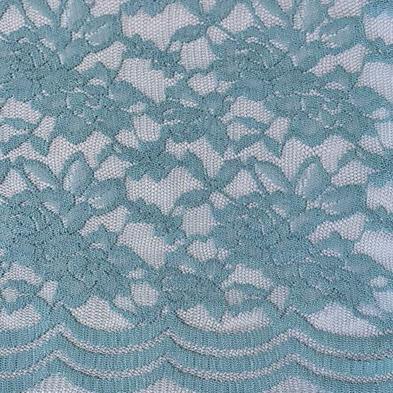 FabricLA | Nylon Spandex | Scallop Pattern | Lace Fabric | Aqua