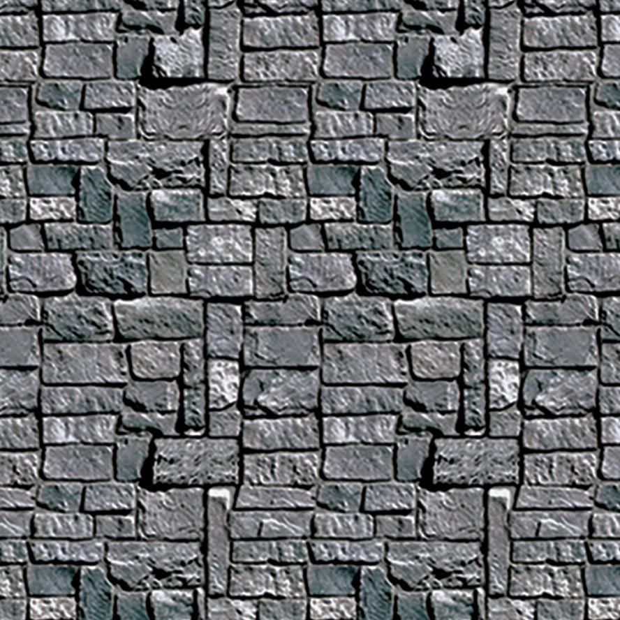 Stone wall backdrop — textured gray stone pattern, 4 ft × 30 ft scenic panel