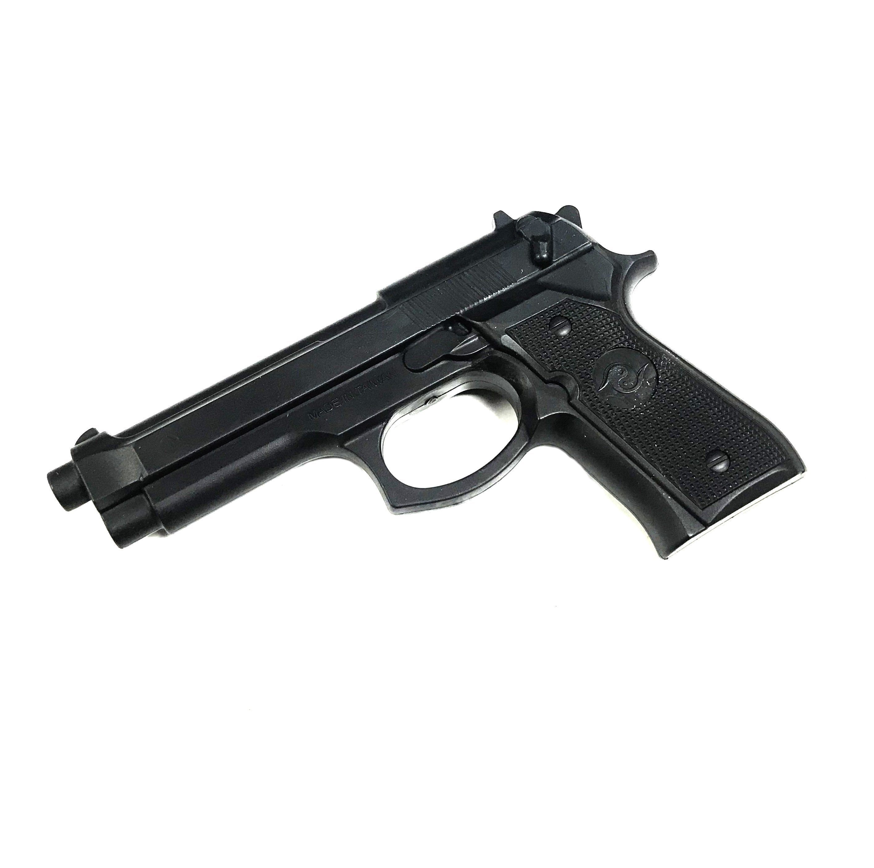 Pistolet d'entraînement ou accessoire non fonctionnel en caoutchouc massif 9 mm