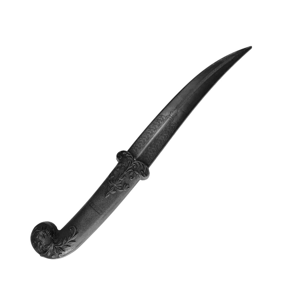 Middle Eastern Style Poly Training Knife with 8.75 Inch Trailing Point Blade prop