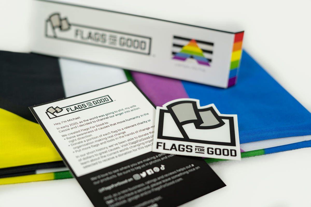 LGBTQ Ally flag unfolded flat, showing full design