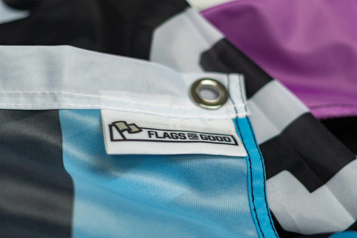 Black Trans Lives Matter flag — quality tag detail