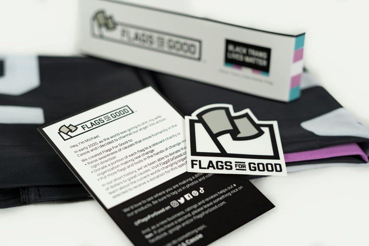 Black Trans Lives Matter flag — unfolded full view of design