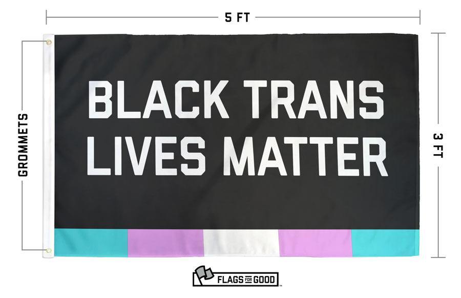 Black Trans Lives Matter flag specs — size, material, and construction details