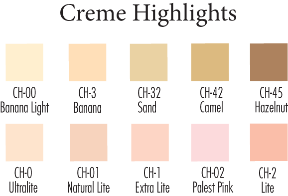Creme Highlight — shade chart