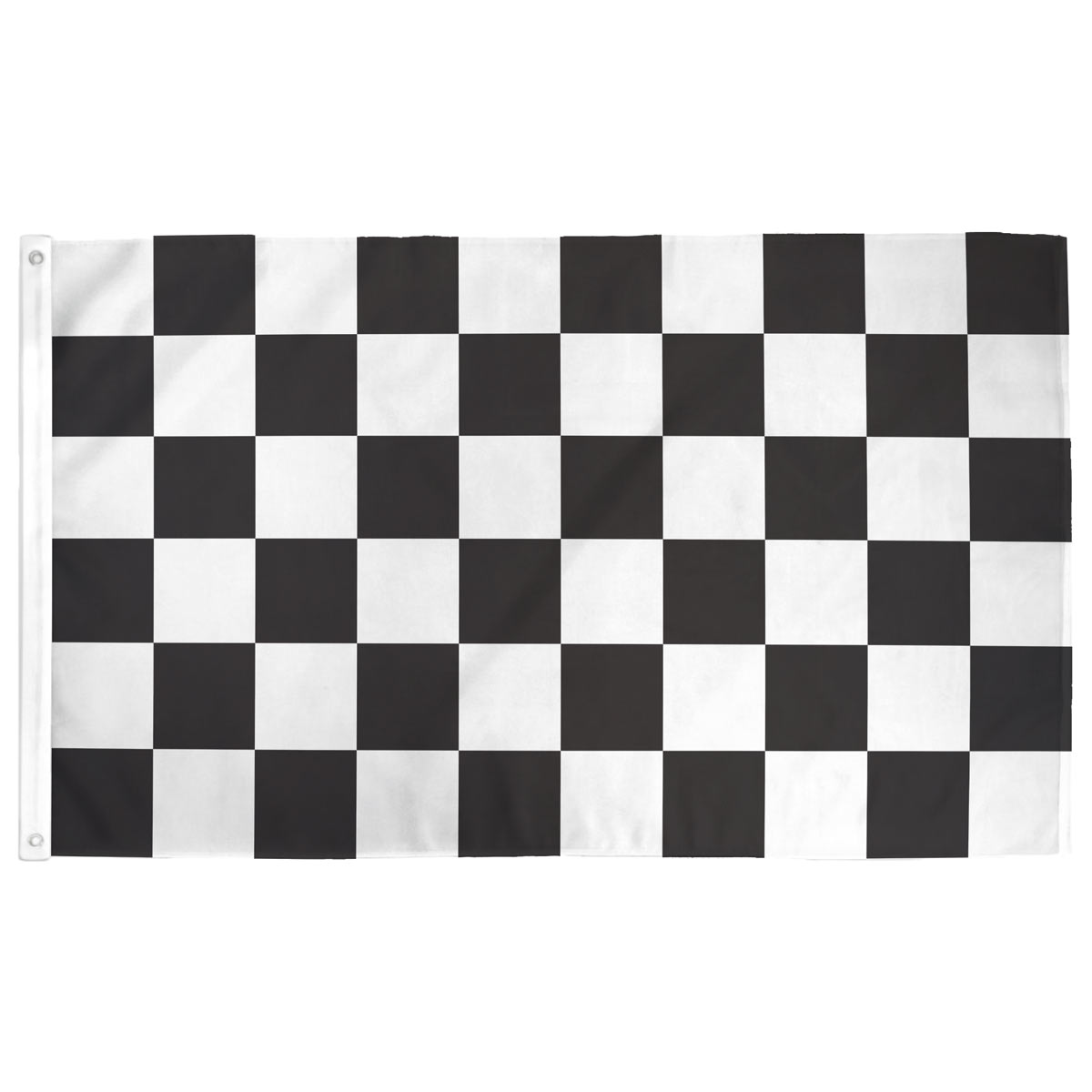 Checkered racing flag — black and white checkerboard pattern, 3×5 ft