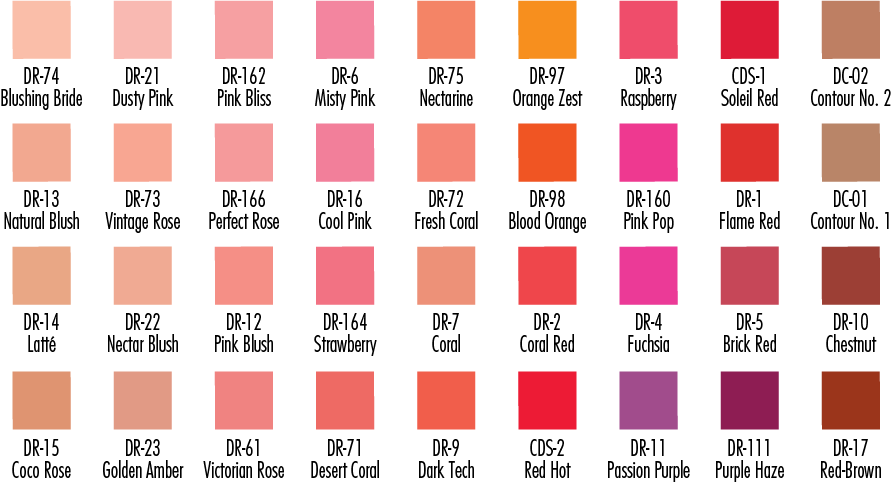 Powder Blush — shade chart