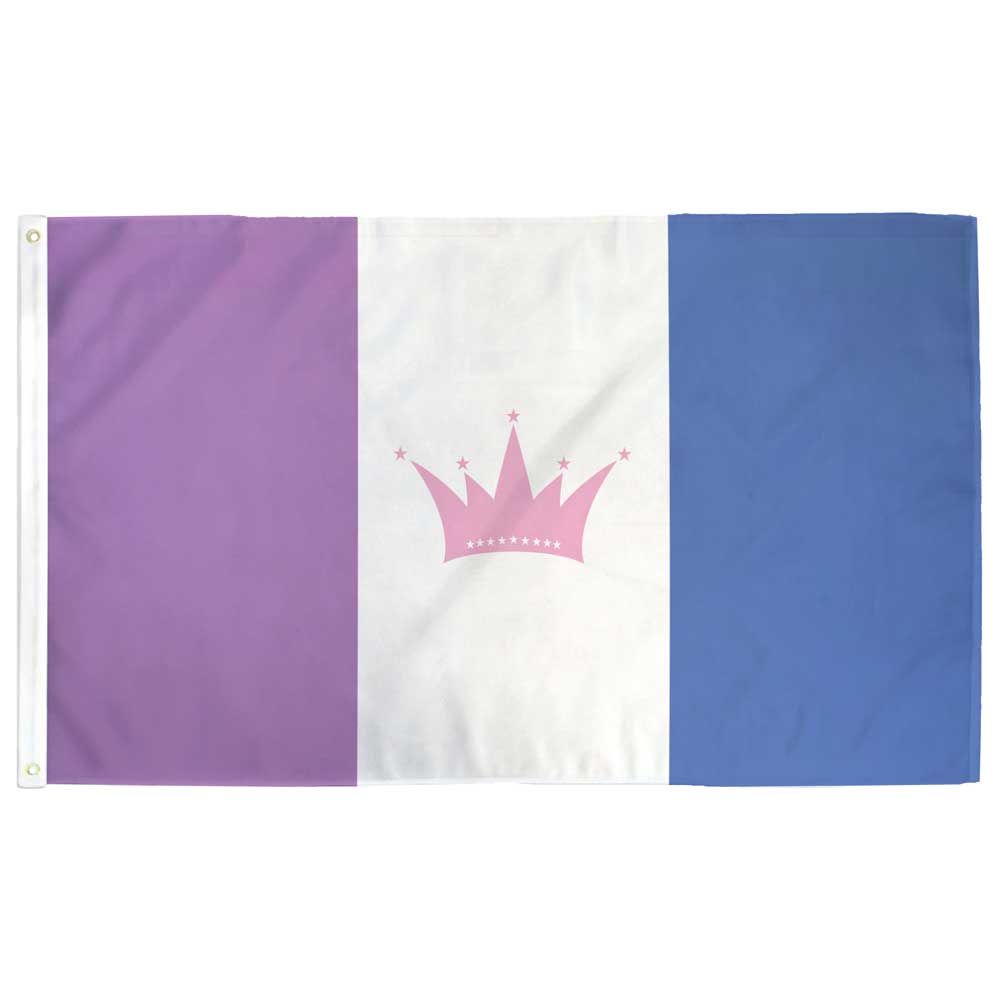 Drag Pride flag — purple, white, and black horizontal stripes, 3×5 ft with grommets