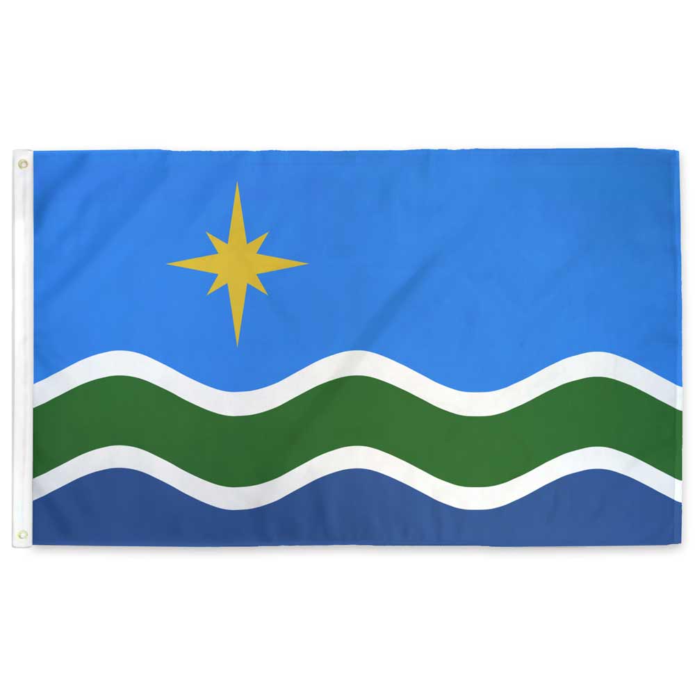 Duluth, Minnesota city flag — blue and green design, 3×5 ft with grommets
