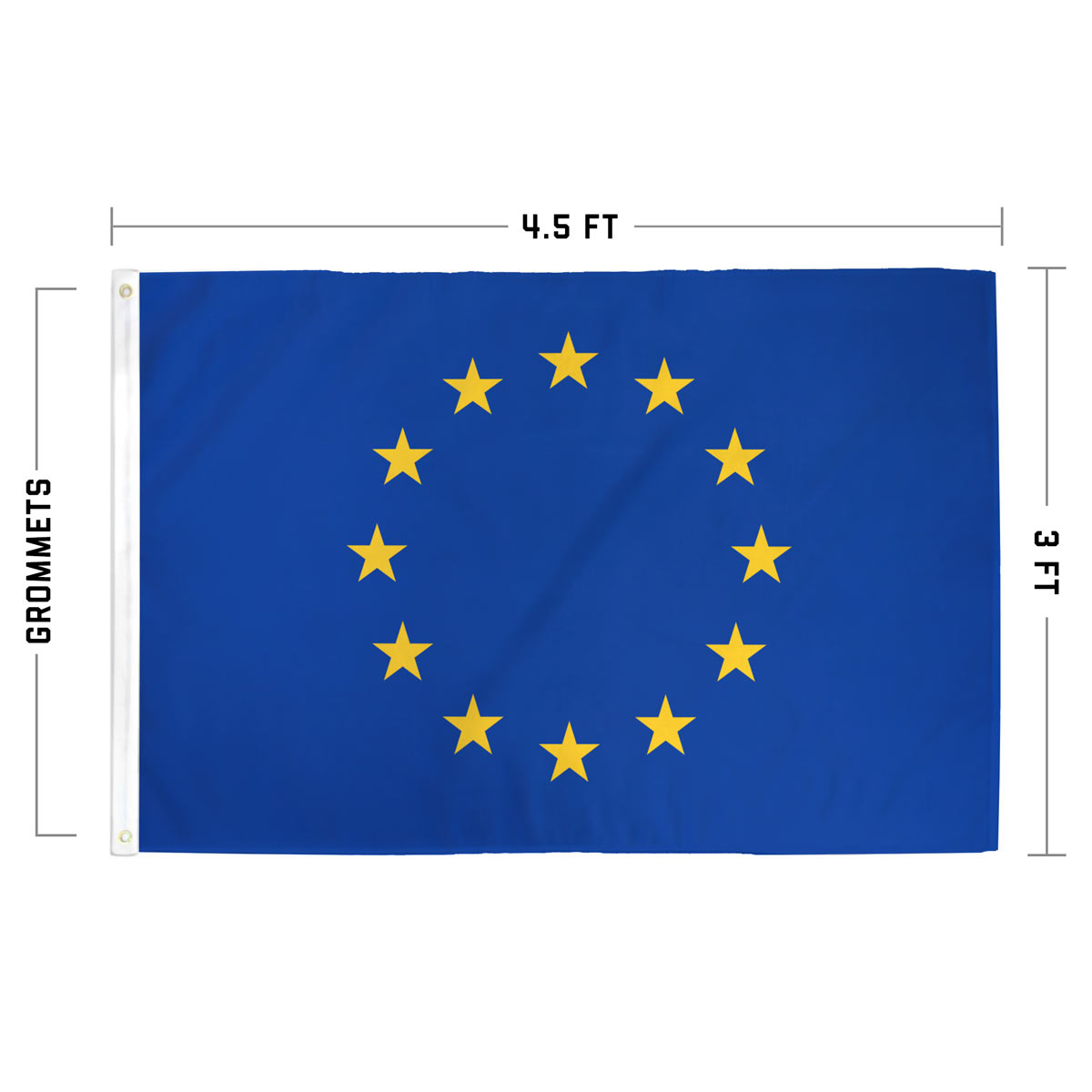 EU flag specs — size, material, and construction details