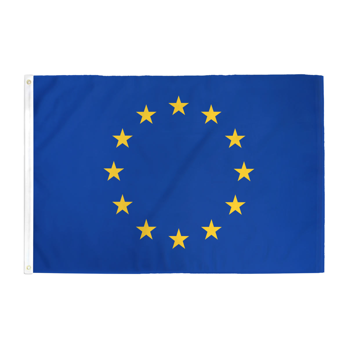European Union flag — blue field with circle of twelve gold stars, 3' x 4.5'