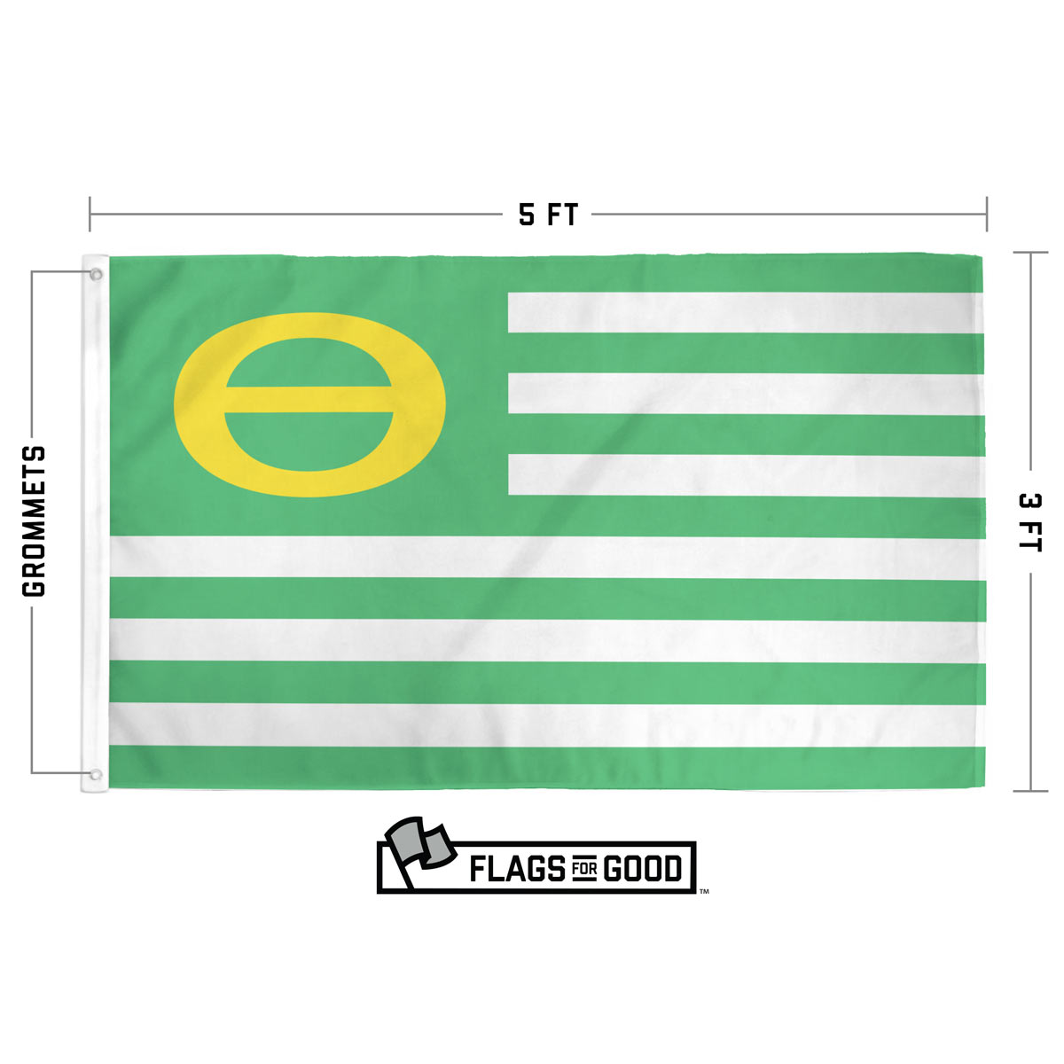 Ecology flag specs — size, material, and construction details