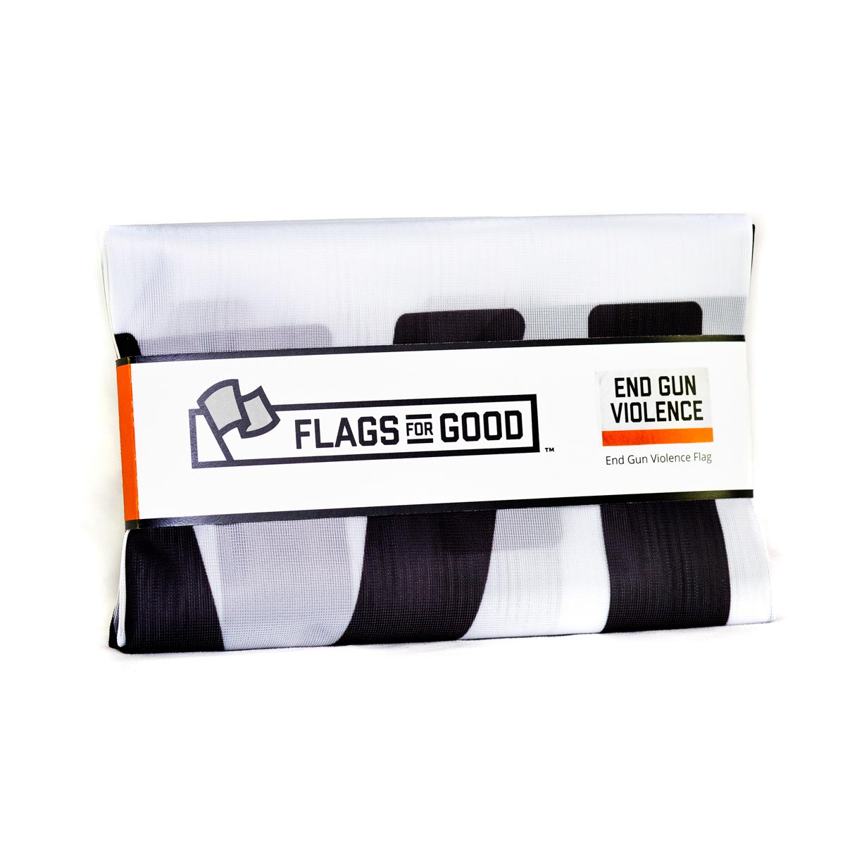 End Gun Violence flag — folded view showing orange base stripe