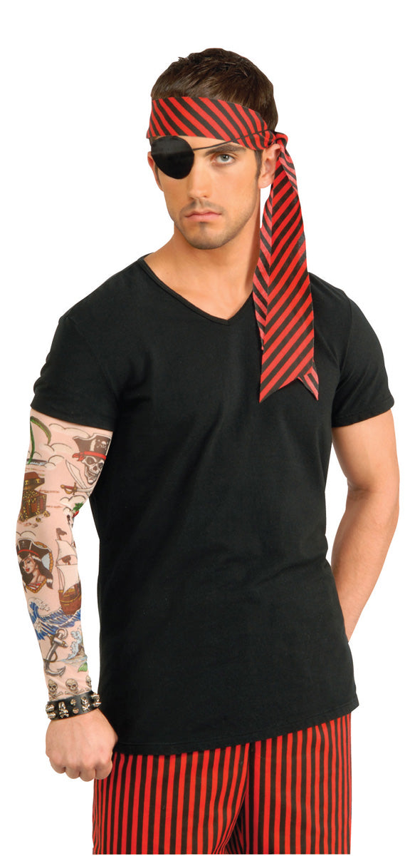 Tattoo sleeves worn on arms — assorted tattoo-print styles, one size fits most