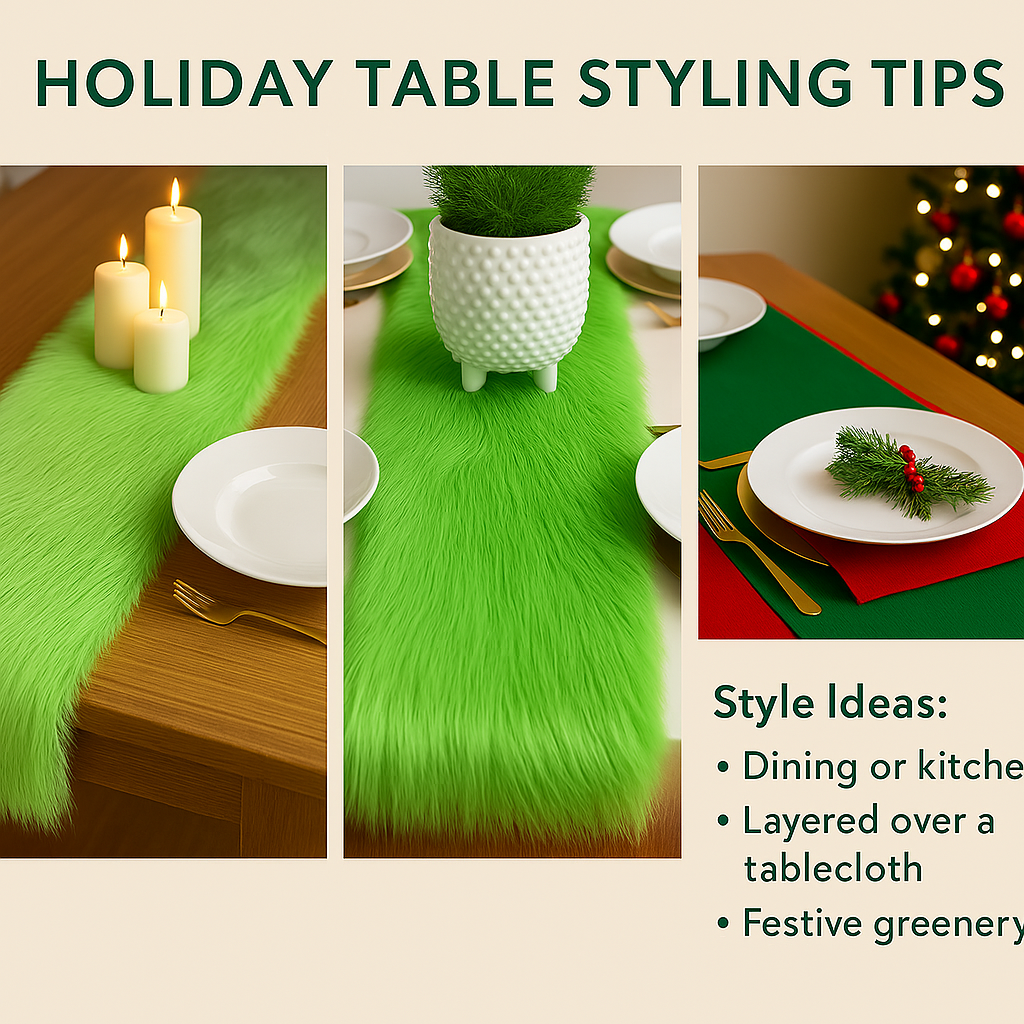 Faux Fur Table Runners – Elegant Decor for Every Occasion - Dark Gray