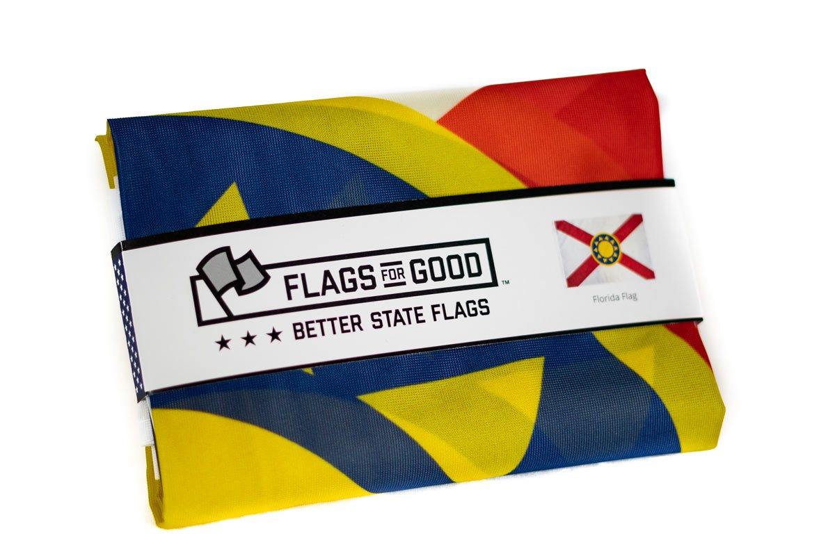 Florida Sunshine Flag — folded view showing flag packaging