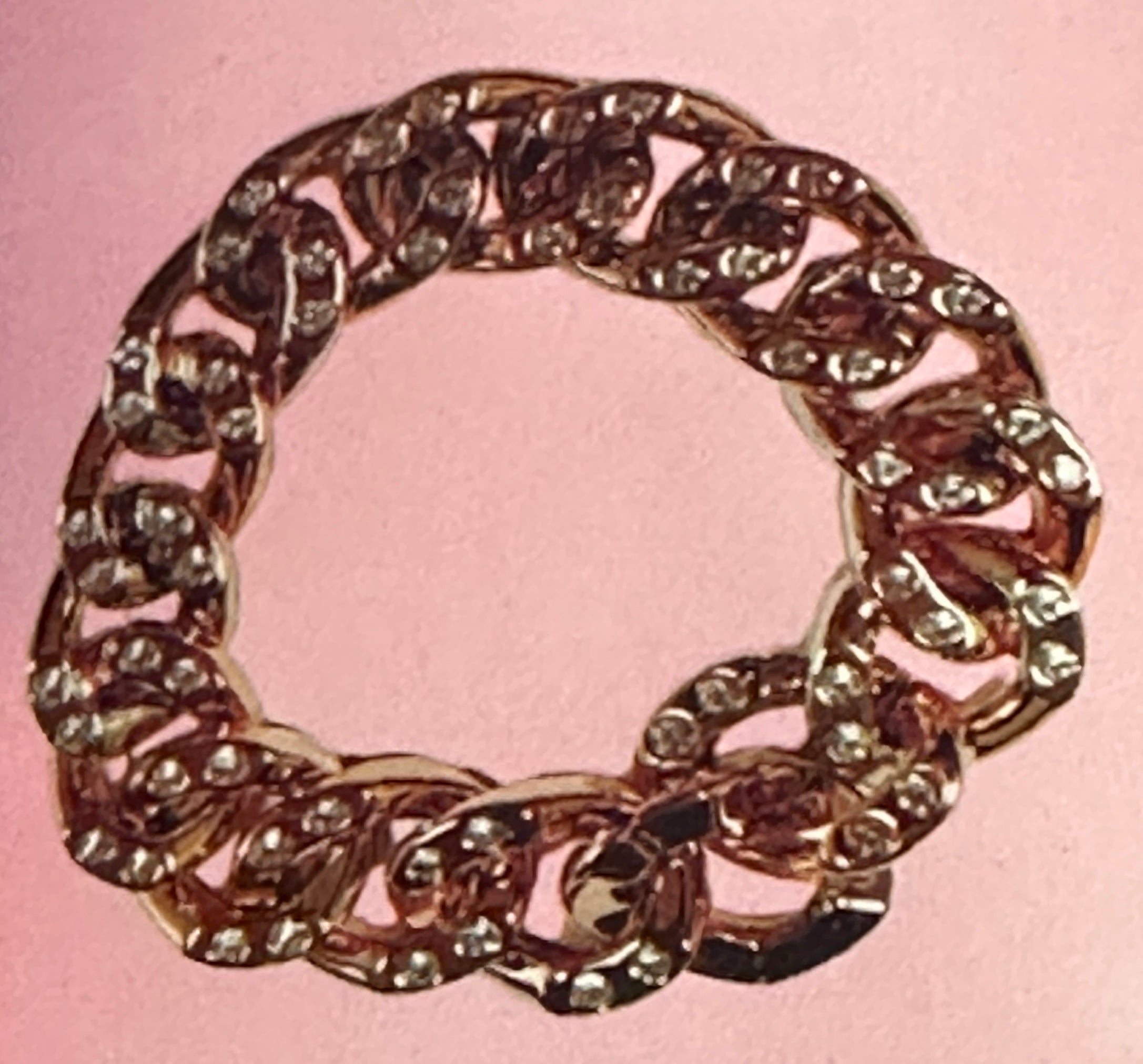 Jewel encrusted bracelet — plastic rhinestones, one size fits most