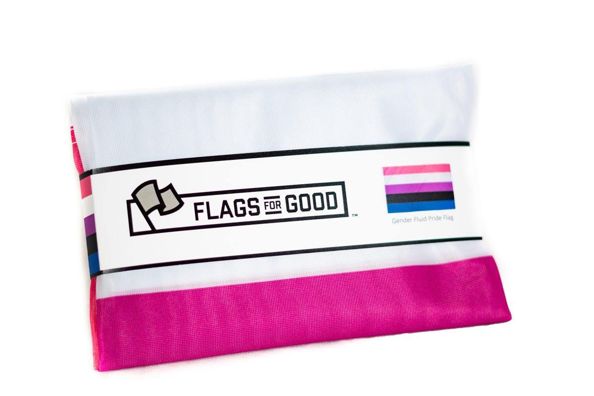 Gender Fluid Pride Flag folded, showing stripe colors