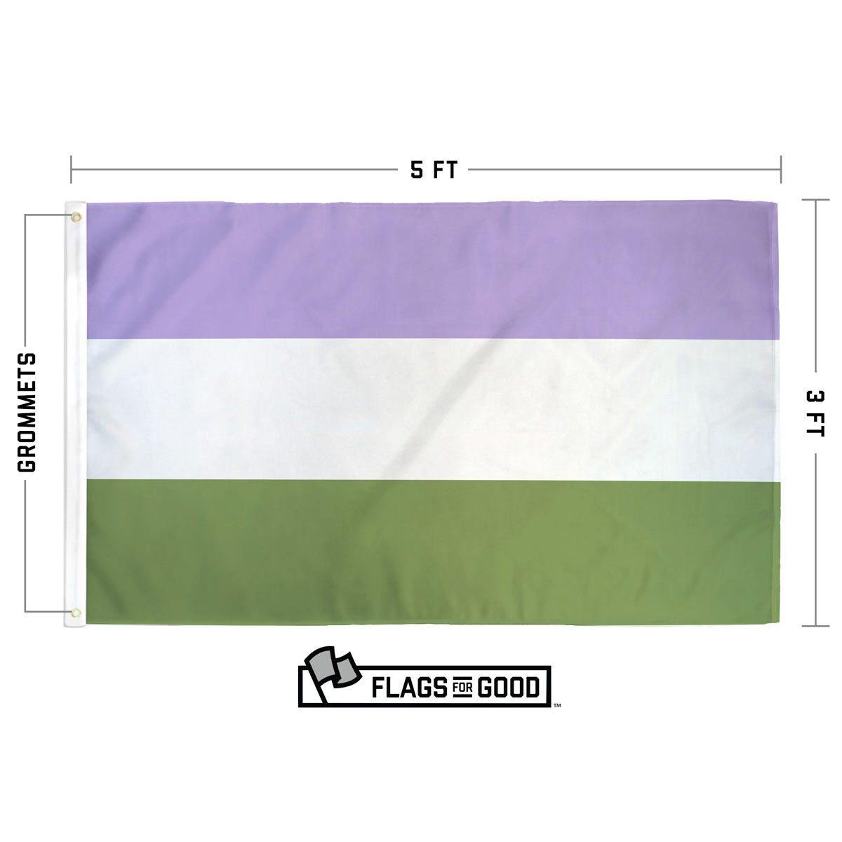 Genderqueer Pride Flag specs — dimensions, materials, and construction details
