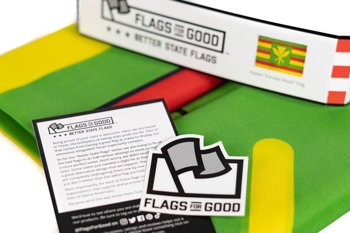 Kanaka Maoli flag — unfolded flat lay showing full design