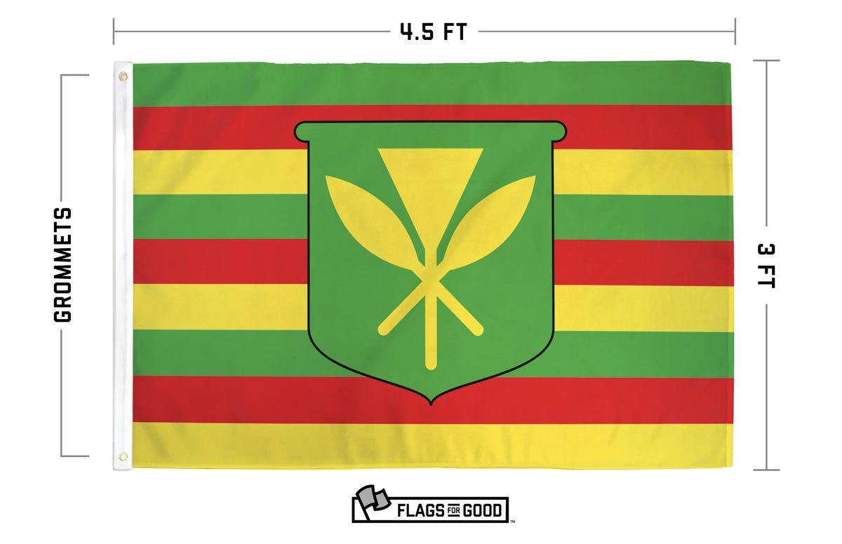 Kanaka Maoli flag specs — size, material, and construction details