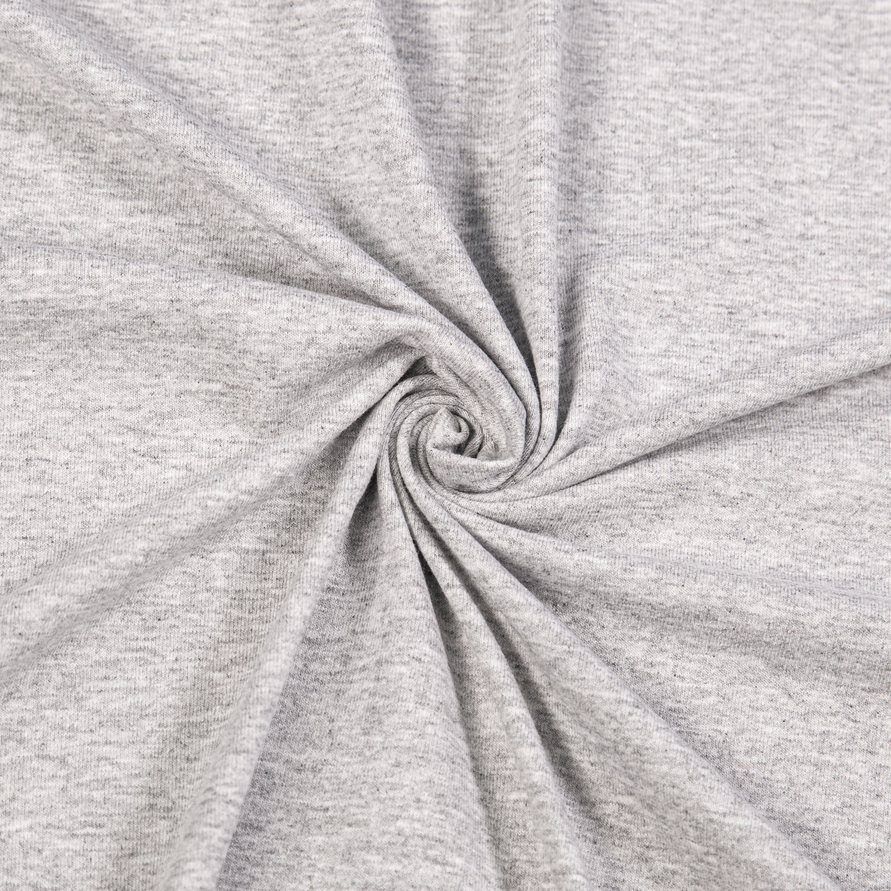 FabricLA 10 oz Cotton Spandex Jersey Knit Fabric – 4-Way Stretch | Heather Grey