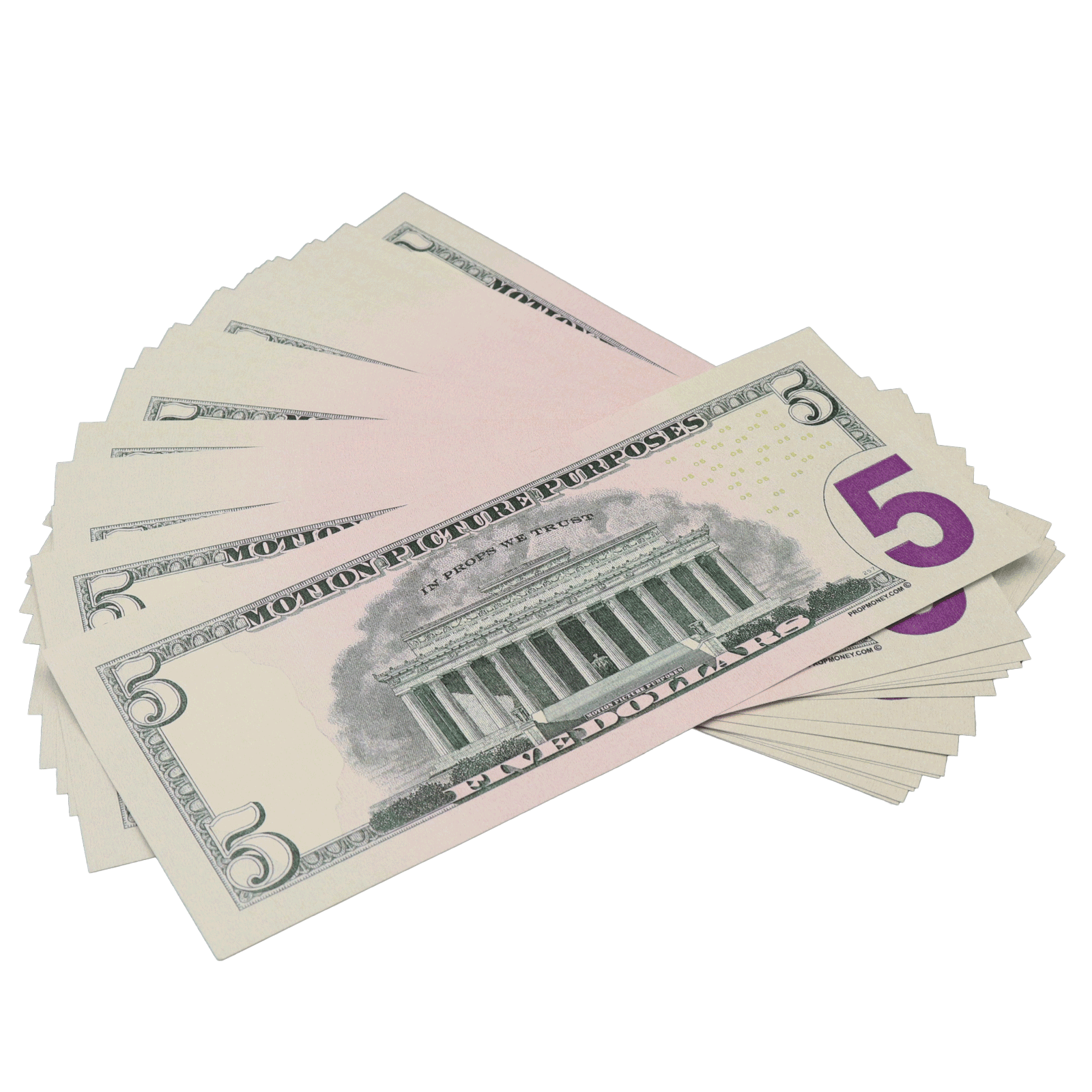 Liasse de billets de la nouvelle série, toutes dénominations, entièrement imprimés