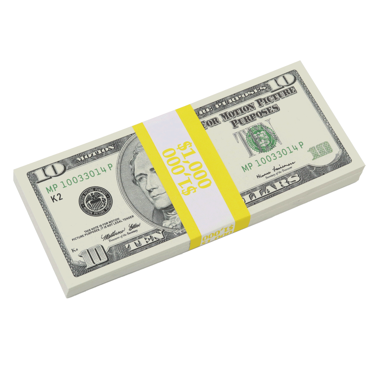 Liasse de billets de 1 000 $ de la série 2000 avec impression complète