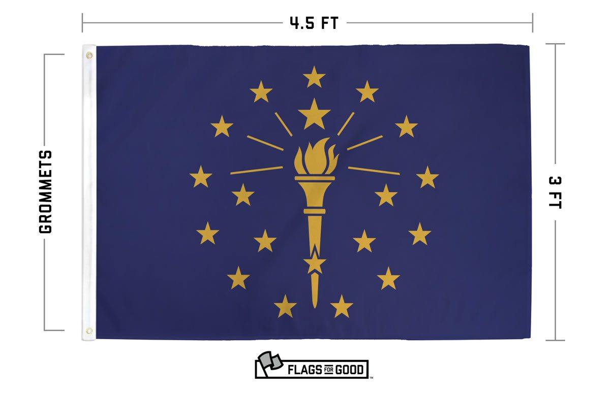 Indiana Flag specs — dimensions, materials, and construction details