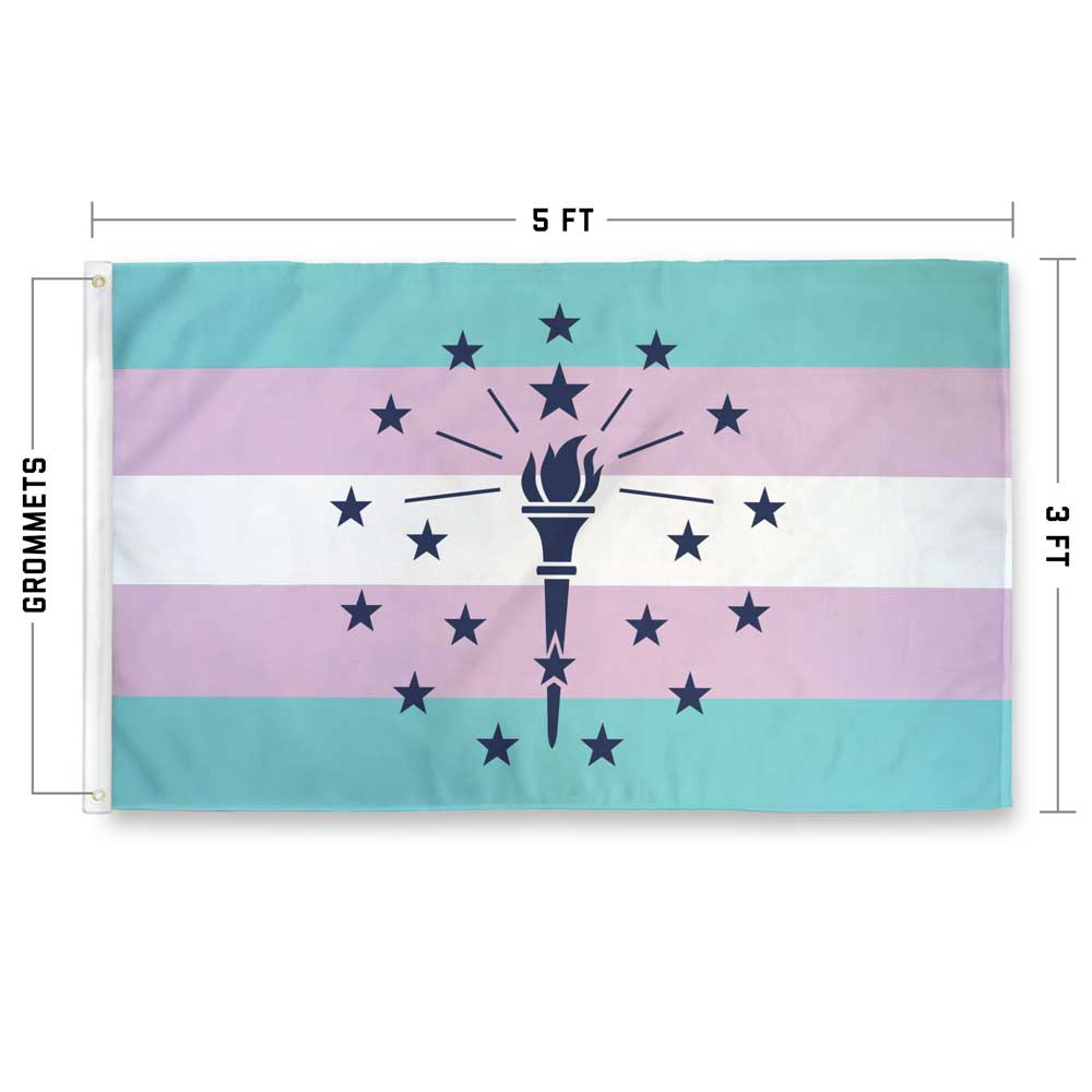 Indiana Transgender Pride flag specs — size, material, and construction details