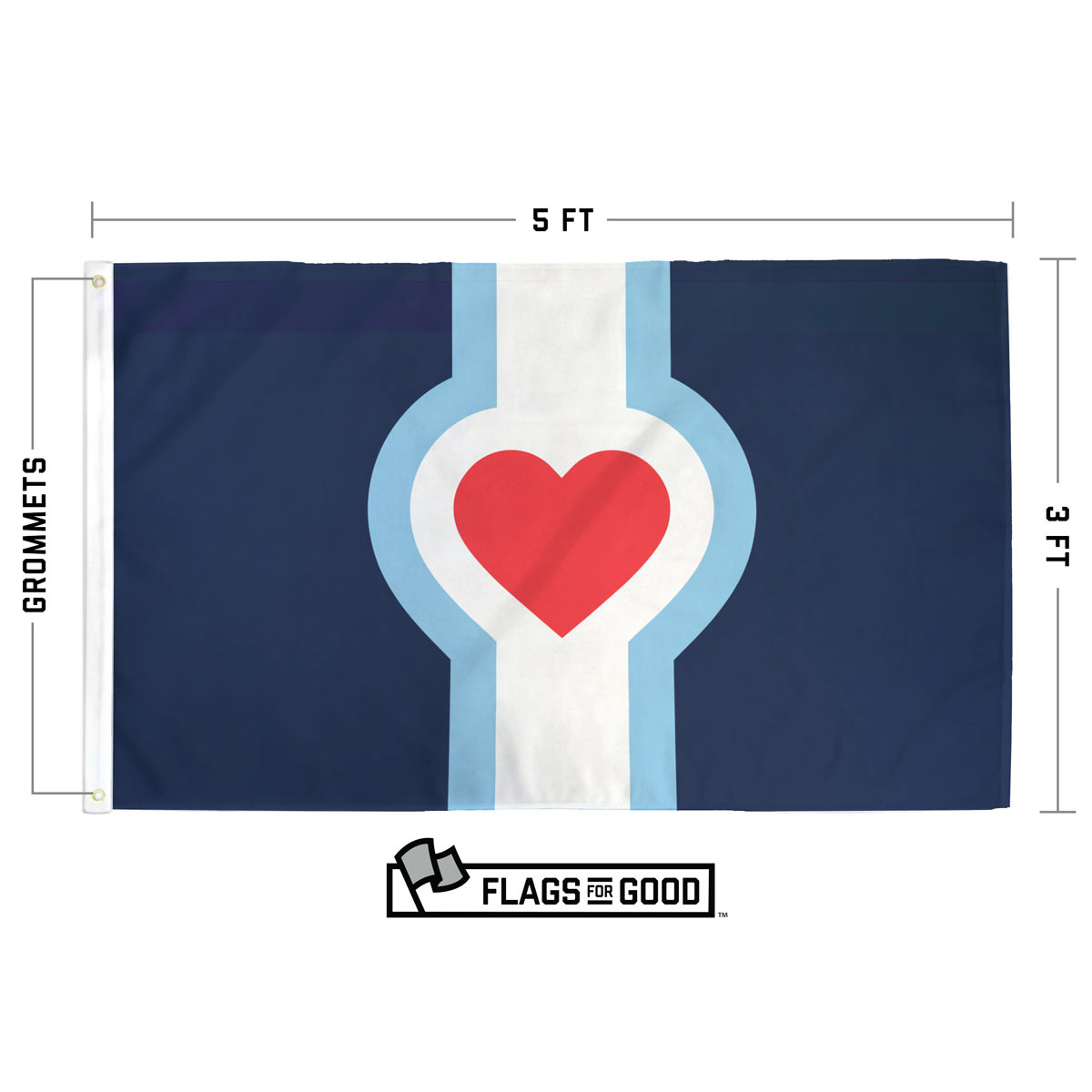 Kansas City flag specs diagram showing dimensions and design details